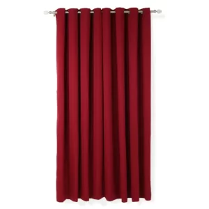Ivy Jacquard Curtain, 300x280 cm, Burgundy, Pack of 2