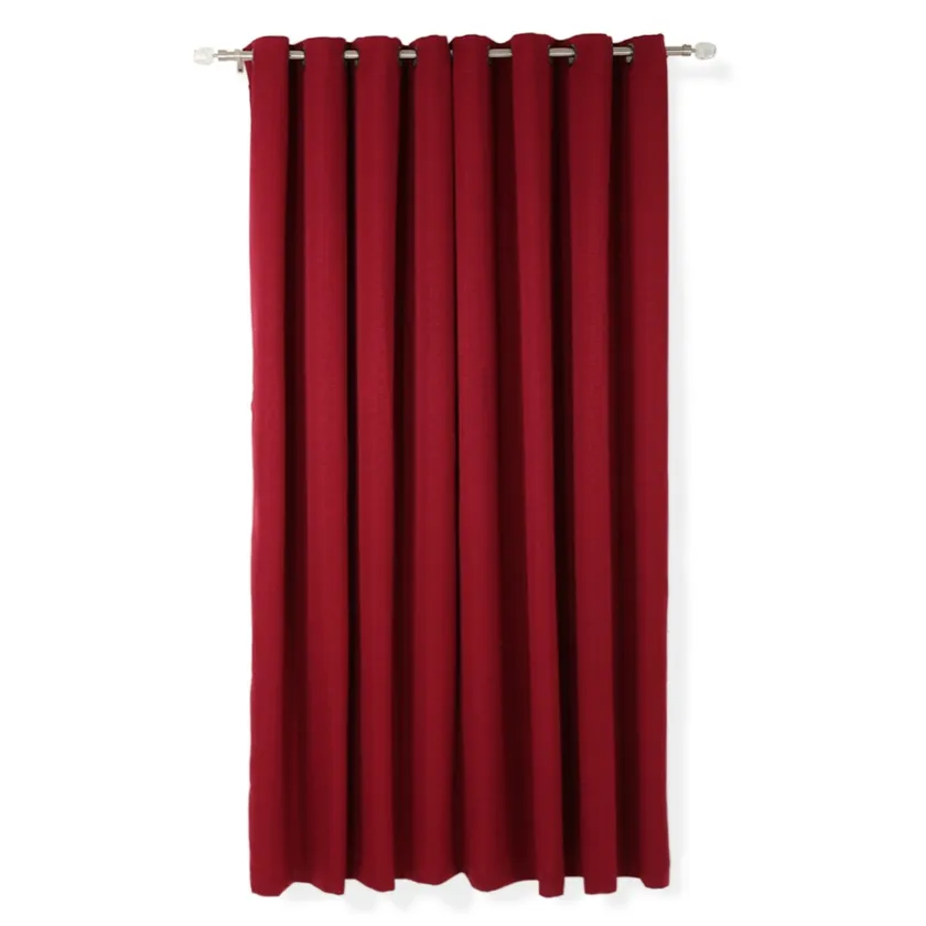 Ivy Jacquard Curtain, 300x280 cm, Burgundy, Pack of 2