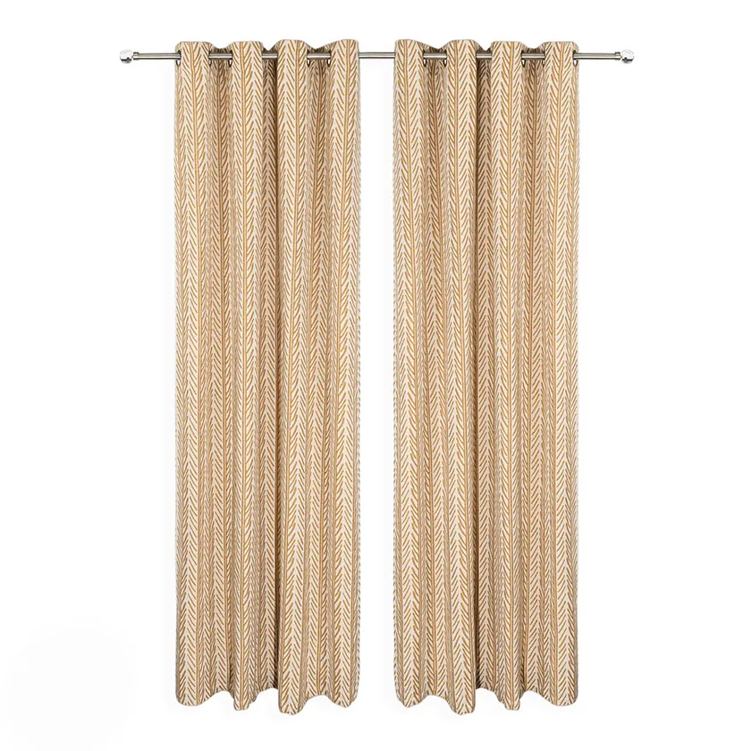 Kian Jacquard Curtain, Mustard - 300x300 cm
