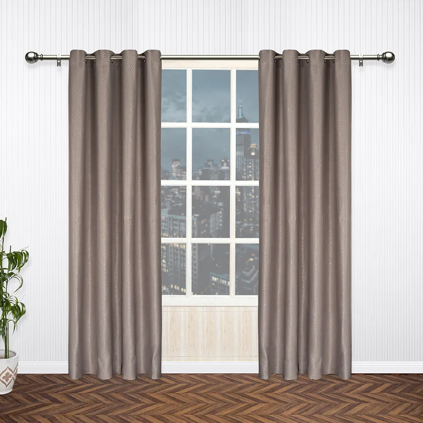 Otis Embossed 2-Piece Blackout Curtain Set, Taupe - 300x300 cm