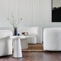 Hugger Curved Boucle Sofa