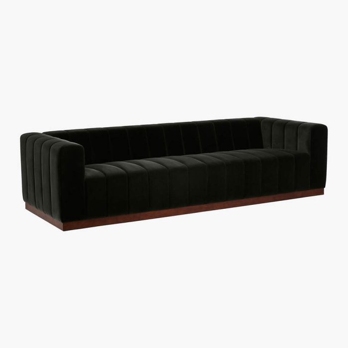 CHARCOAL VELVET EXTRA LARGE SOFA 300 CM 5 SEATER - Image 3