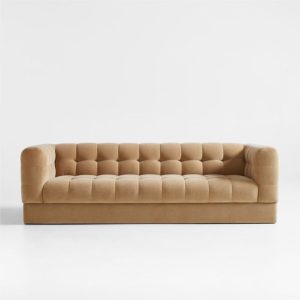 Chiltern Camel Brown Velvet 4 seater Sofa 280 cm
