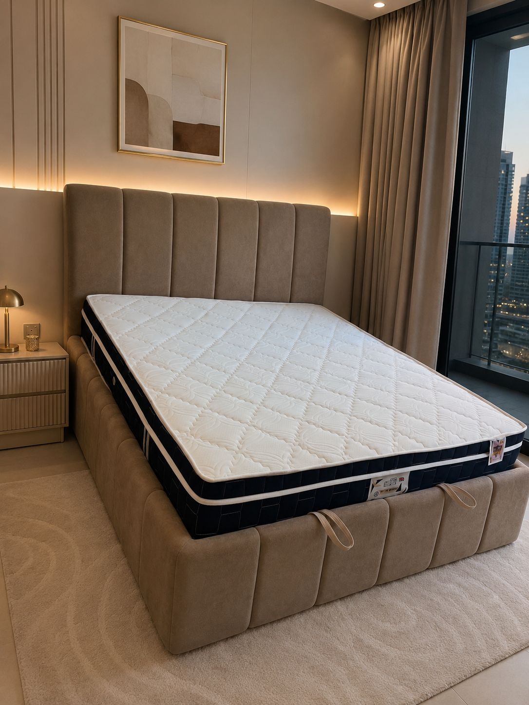 Smart Style Modern Velvet Bed with Storage - Image 2